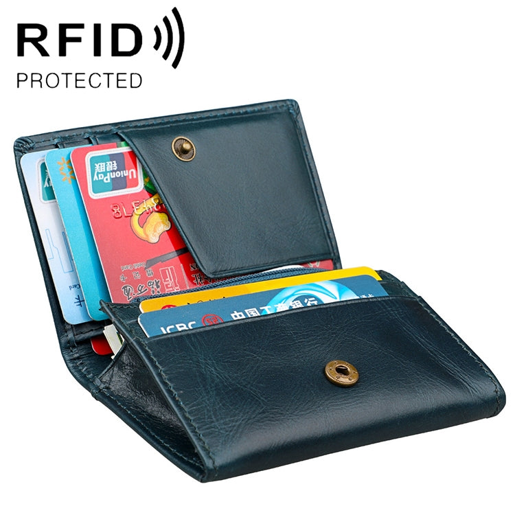 KB171 Antimagnetic RFID Crazy Horse Texture กระเป๋าสตางค์หนังสำหรับผู้ชายและผู้หญิง