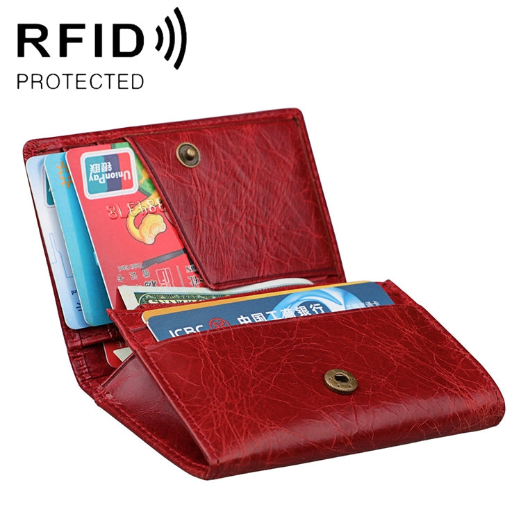 KB171 Antimagnetic RFID Crazy Horse Texture กระเป๋าสตางค์หนังสำหรับผู้ชายและผู้หญิง