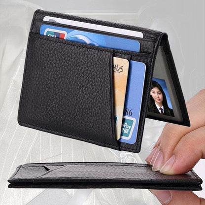 KB173 กระเป๋าใส่บัตรหนังลายลิ้นจี่บางเฉียบ