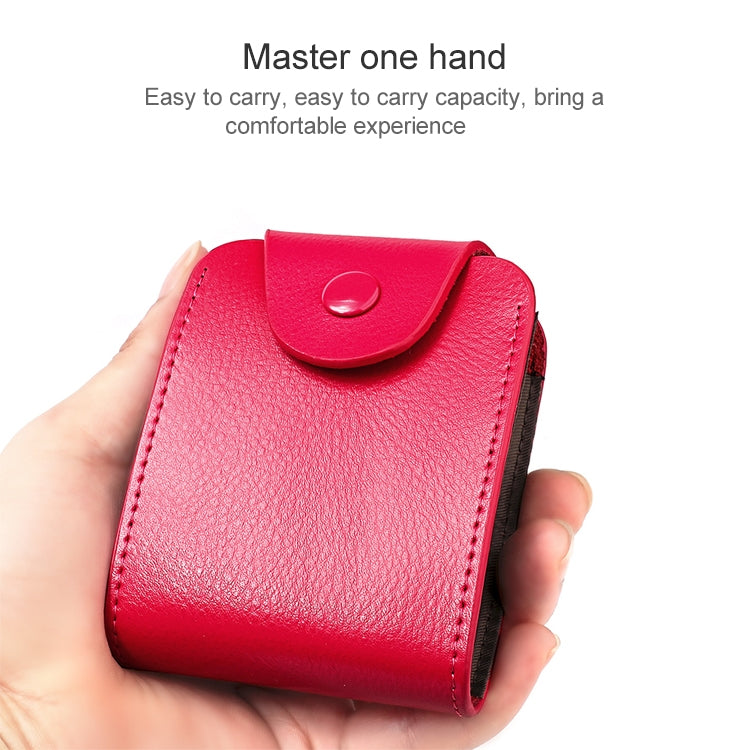 KB187 Litchi Texture Leather กระเป๋าสตางค์ใส่บัตรความจุขนาดใหญ่
