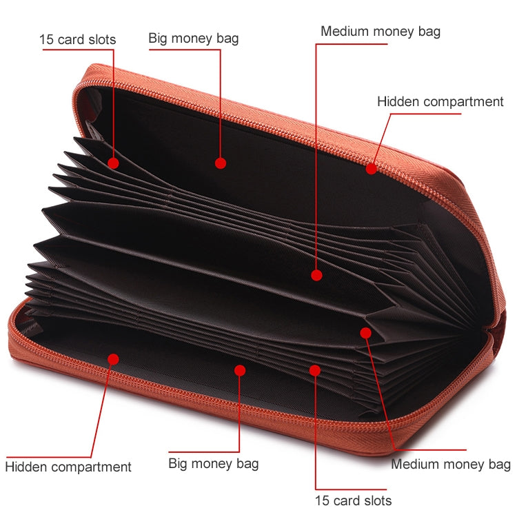 902 Antimagnetic RFID Litchi Texture ผู้หญิงความจุขนาดใหญ่กระเป๋าสตางค์กระเป๋าสตางค์กระเป๋าโทรศัพท์พร้อมช่องใส่การ์ด