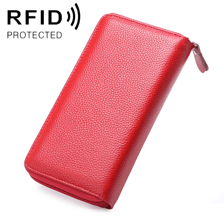 902 Antimagnetic RFID Litchi Texture ผู้หญิงความจุขนาดใหญ่กระเป๋าสตางค์กระเป๋าสตางค์กระเป๋าโทรศัพท์พร้อมช่องใส่การ์ด
