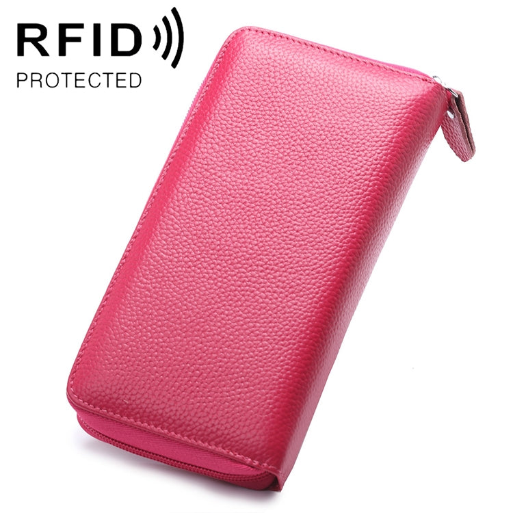 902 Antimagnetic RFID Litchi Texture ผู้หญิงความจุขนาดใหญ่กระเป๋าสตางค์กระเป๋าสตางค์กระเป๋าโทรศัพท์พร้อมช่องใส่การ์ด