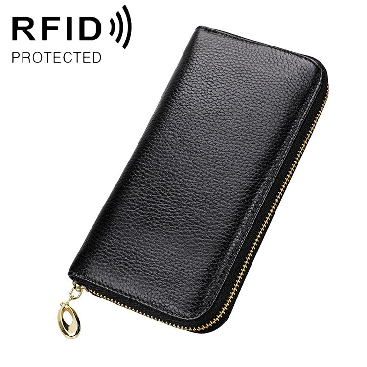 906 Antimagnetic RFID Litchi Texture ผู้หญิงความจุขนาดใหญ่กระเป๋าสตางค์กระเป๋าสตางค์กระเป๋าโทรศัพท์พร้อมช่องใส่การ์ด