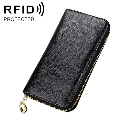 906 Antimagnetic RFID Litchi Texture ผู้หญิงความจุขนาดใหญ่กระเป๋าสตางค์กระเป๋าสตางค์กระเป๋าโทรศัพท์พร้อมช่องใส่การ์ด