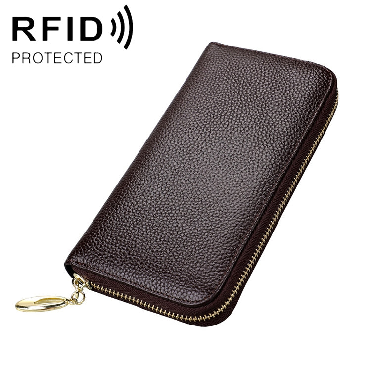 906 Antimagnetic RFID Litchi Texture ผู้หญิงความจุขนาดใหญ่กระเป๋าสตางค์กระเป๋าสตางค์กระเป๋าโทรศัพท์พร้อมช่องใส่การ์ด