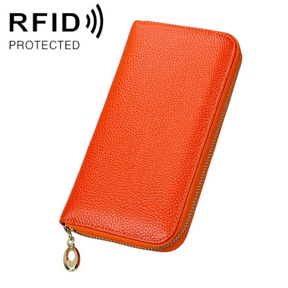 906 Antimagnetic RFID Litchi Texture ผู้หญิงความจุขนาดใหญ่กระเป๋าสตางค์กระเป๋าสตางค์กระเป๋าโทรศัพท์พร้อมช่องใส่การ์ด