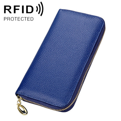 906 Antimagnetic RFID Litchi Texture ผู้หญิงความจุขนาดใหญ่กระเป๋าสตางค์กระเป๋าสตางค์กระเป๋าโทรศัพท์พร้อมช่องใส่การ์ด