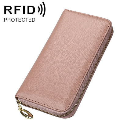 906 Antimagnetic RFID Litchi Texture ผู้หญิงความจุขนาดใหญ่กระเป๋าสตางค์กระเป๋าสตางค์กระเป๋าโทรศัพท์พร้อมช่องใส่การ์ด