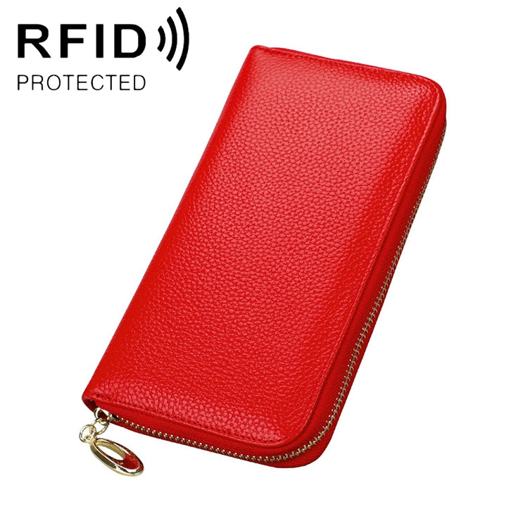 906 Antimagnetic RFID Litchi Texture ผู้หญิงความจุขนาดใหญ่กระเป๋าสตางค์กระเป๋าสตางค์กระเป๋าโทรศัพท์พร้อมช่องใส่การ์ด