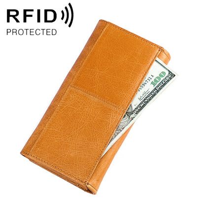 3559 Antimagnetic RFID Multi-function Zipper Retro Top-grain Leather Lady กระเป๋าสตางค์