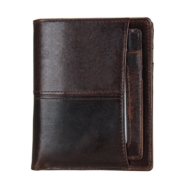 8232 Antimagnetic RFID Men Oil Wax Leather Wallet พร้อมที่ใส่การ์ดแบบถอดออกได้, 8232