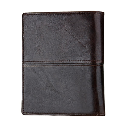 8232 Antimagnetic RFID Men Oil Wax Leather Wallet พร้อมที่ใส่การ์ดแบบถอดออกได้, 8232