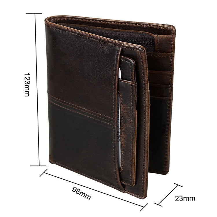 8232 Antimagnetic RFID Men Oil Wax Leather Wallet พร้อมที่ใส่การ์ดแบบถอดออกได้, 8232