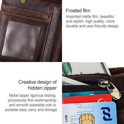 8232 Antimagnetic RFID Men Oil Wax Leather Wallet พร้อมที่ใส่การ์ดแบบถอดออกได้, 8232