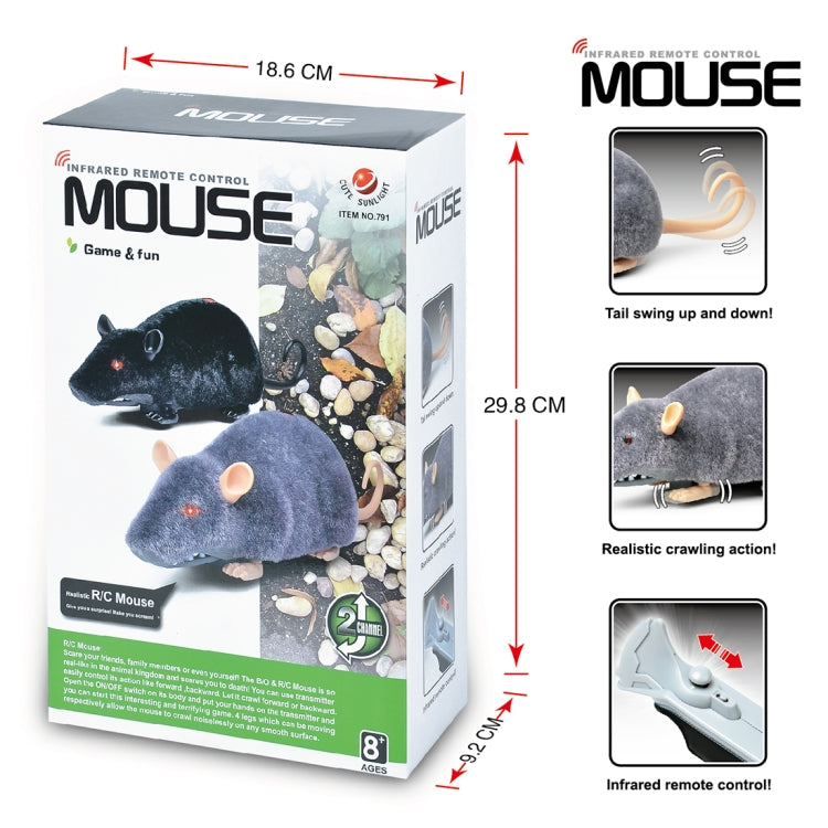 รีโมทคอนโทรลอินฟราเรดสมจริง RC เมาส์ของเล่น,การจัดส่งสีแบบสุ่ม, Mouse
