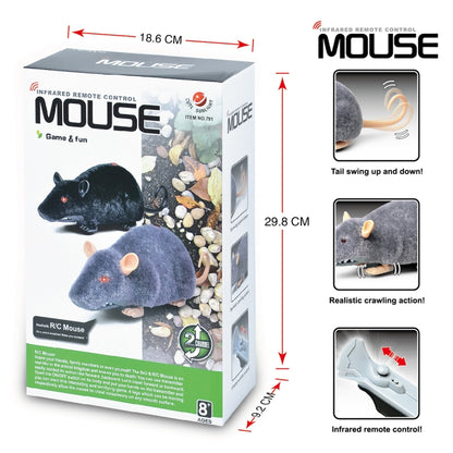 รีโมทคอนโทรลอินฟราเรดสมจริง RC เมาส์ของเล่น,การจัดส่งสีแบบสุ่ม, Mouse