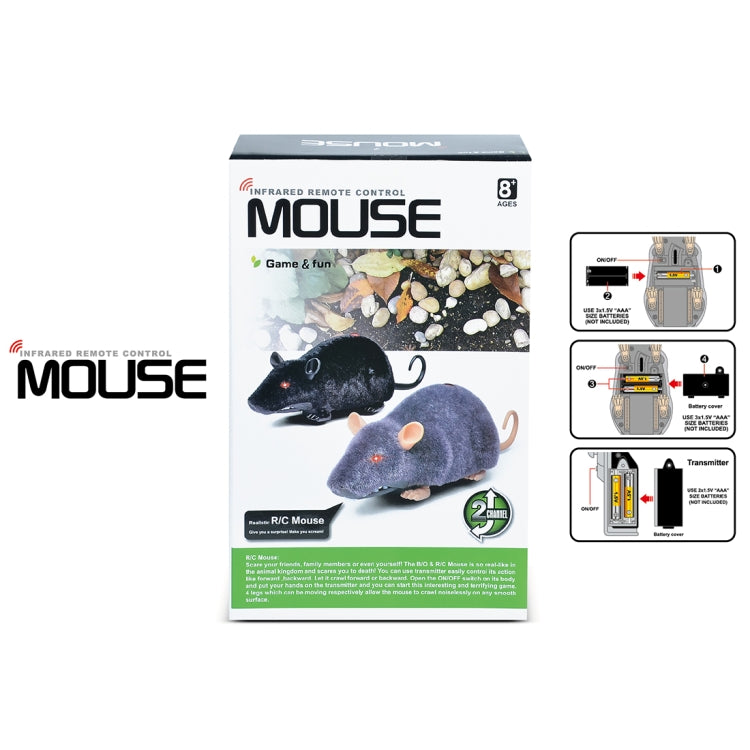 รีโมทคอนโทรลอินฟราเรดสมจริง RC เมาส์ของเล่น,การจัดส่งสีแบบสุ่ม, Mouse