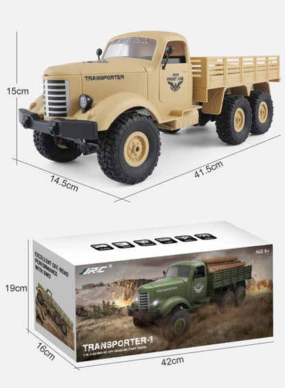 JJR/C Q60 Transporter-1 Full Body 1:16 Mini 2.4GHz RC 6WD ติดตาม Off-Road ทหารรถบรรทุกรถของเล่น, Q60