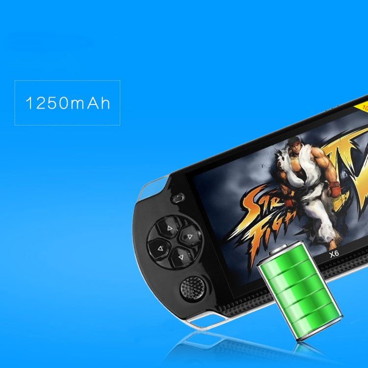 X6 คอนโซลเกมพกพาย้อนยุคหน้าจอ 4.3 นิ้วพร้อมกล้อง 3MP, เกมในตัว 10,000 เกม, รองรับ E-book / การบันทึก / การเล่นเพลง / การเล่นวิดีโอ, X6