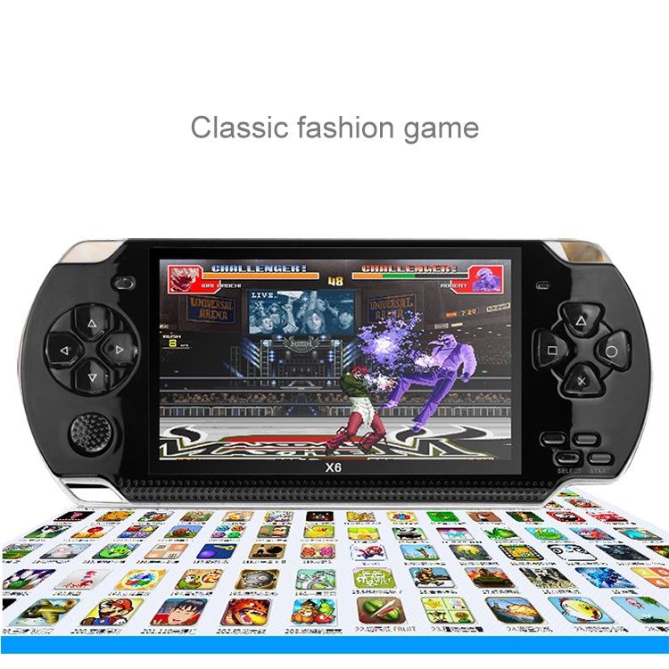 X6 คอนโซลเกมพกพาย้อนยุคหน้าจอ 4.3 นิ้วพร้อมกล้อง 3MP, เกมในตัว 10,000 เกม, รองรับ E-book / การบันทึก / การเล่นเพลง / การเล่นวิดีโอ, X6