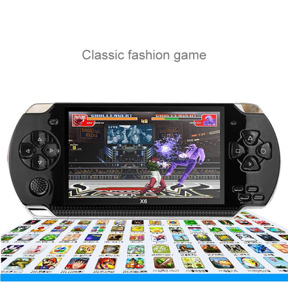 X6 คอนโซลเกมพกพาย้อนยุคหน้าจอ 4.3 นิ้วพร้อมกล้อง 3MP, เกมในตัว 10,000 เกม, รองรับ E-book / การบันทึก / การเล่นเพลง / การเล่นวิดีโอ, X6