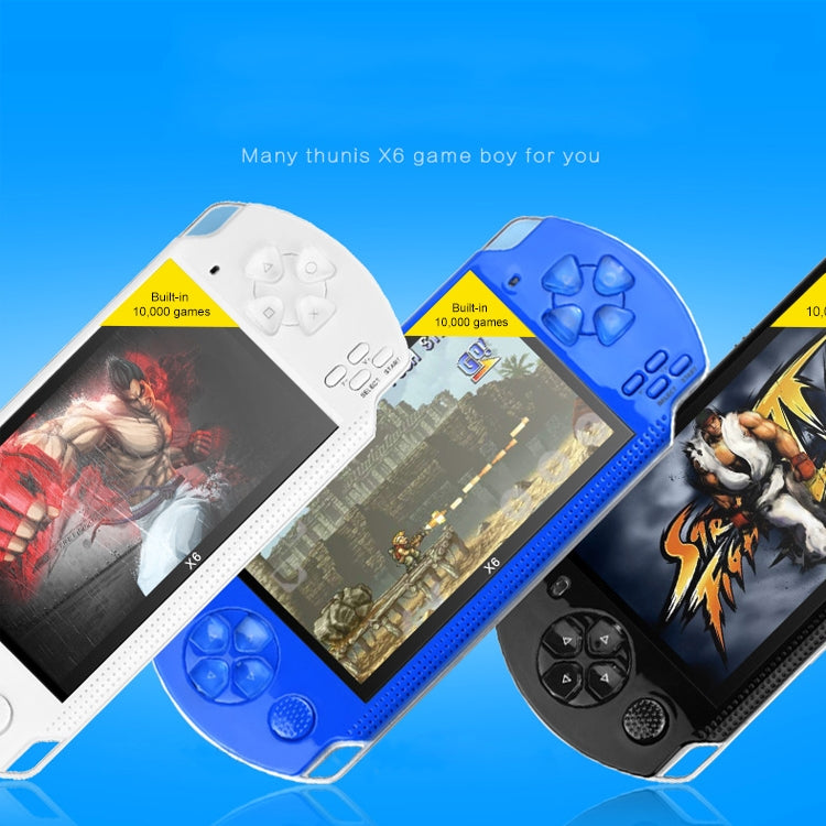 X6 คอนโซลเกมพกพาย้อนยุคหน้าจอ 4.3 นิ้วพร้อมกล้อง 3MP, เกมในตัว 10,000 เกม, รองรับ E-book / การบันทึก / การเล่นเพลง / การเล่นวิดีโอ, X6