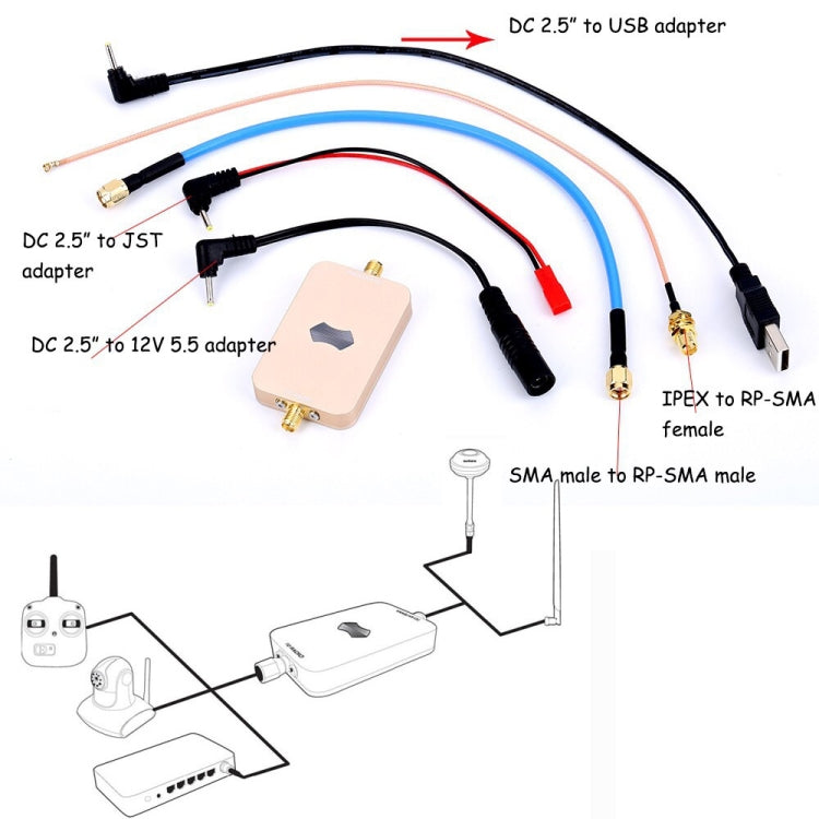 SH-RC58G2W 5.8GHz 2W เครื่องขยายสัญญาณ WiFi ไร้สายสำหรับ UAV RC, SH-RC58G2W