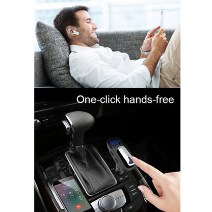 ER9 2 in 1 แฮนด์ฟรีชุดอุปกรณ์ติดรถยนต์ชุดหูฟังไร้สาย Bluetooth Dual USB Charger เครื่องส่งสัญญาณ FM MP3 เครื่องเล่นเพลง, ER9