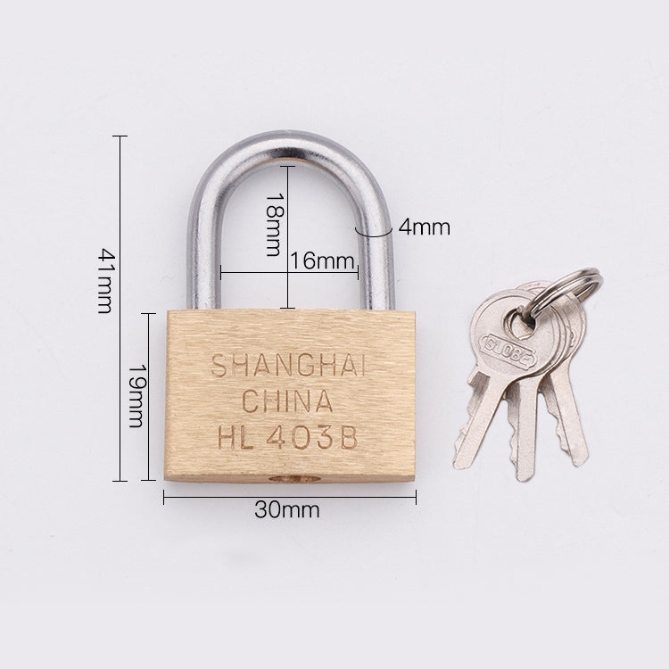 กุญแจล็อคทองแดง กุญแจเล็ก แบบบีมสั้น 30มม. ไม่เปิด, Short, 30mm Not Open