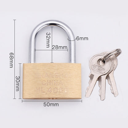 กุญแจล็อคทองแดง กุญแจเล็ก แบบบีมสั้น 50มม. ไม่เปิด, Short, 50mm Not Open