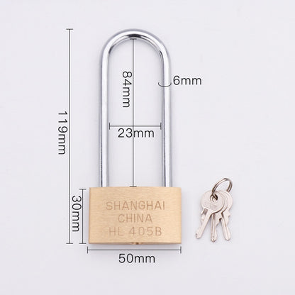 แม่กุญแจทองแดง ล็อคเล็ก แบบลำแสงล็อคยาว เปิด 50 มม, Long, 50mm Open