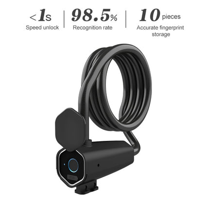 W16 IP65 กันน้ำลายนิ้วมือล็อคเชือกเหล็ก Anti-Theft ไฟฟ้าล็อครถบลูทูธ APP ล็อคอิเล็กทรอนิกส์, W16 Bluetooth + Fingerprint