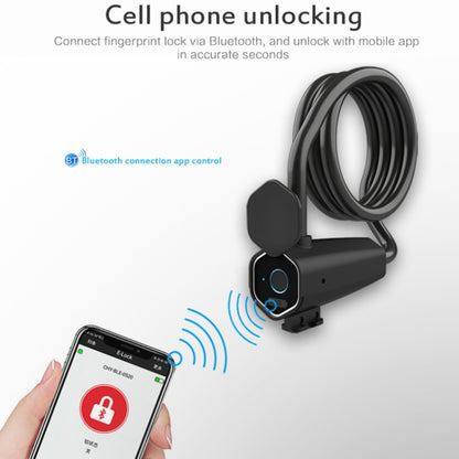 W16 IP65 กันน้ำลายนิ้วมือล็อคเชือกเหล็ก Anti-Theft ไฟฟ้าล็อครถบลูทูธ APP ล็อคอิเล็กทรอนิกส์, W16 Bluetooth + Fingerprint