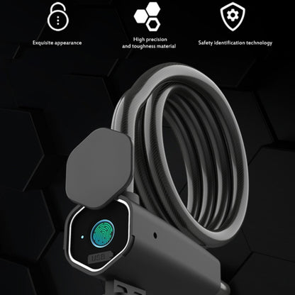 W16 IP65 กันน้ำลายนิ้วมือล็อคเชือกเหล็ก Anti-Theft ไฟฟ้าล็อครถบลูทูธ APP ล็อคอิเล็กทรอนิกส์, W16 Bluetooth + Fingerprint