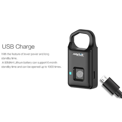 Anytek P4 3.7V Micro USB ชาร์จเซมิคอนดักเตอร์ลายนิ้วมือตรวจจับกุญแจขนาดเล็ก, P4