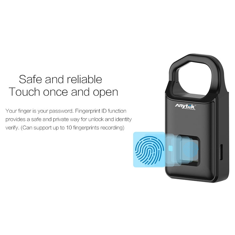 Anytek P4 3.7V Micro USB ชาร์จเซมิคอนดักเตอร์ลายนิ้วมือตรวจจับกุญแจขนาดเล็ก, P4
