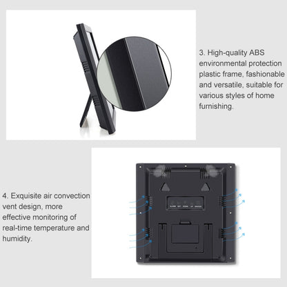 TS-8608 นาฬิกาหน้าจอขนาดใหญ่มัลติฟังก์ชั่นเครื่องวัดอุณหภูมิความคิดสร้างสรรค์ในครัวเรือนเครื่องวัดความชื้นสัมพัทธ์, TS-8608