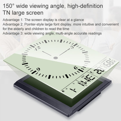 TS-8675 นาฬิกาหน้าจอขนาดใหญ่มัลติฟังก์ชั่นเครื่องวัดอุณหภูมิความคิดสร้างสรรค์ในครัวเรือนเครื่องวัดความชื้นสัมพัทธ์, TS-8675