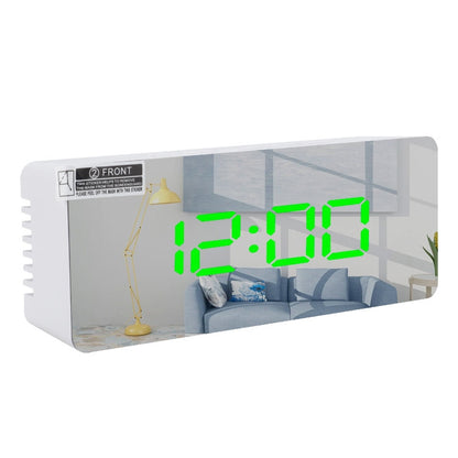 TS-S69-R มัลติฟังก์ชั่นนาฬิกาปลุก LED แบตเตอรี่/ปลั๊กชาร์จนาฬิกากระจกแต่งหน้าอเนกประสงค์, TS-S69-G, TS-S69-HW