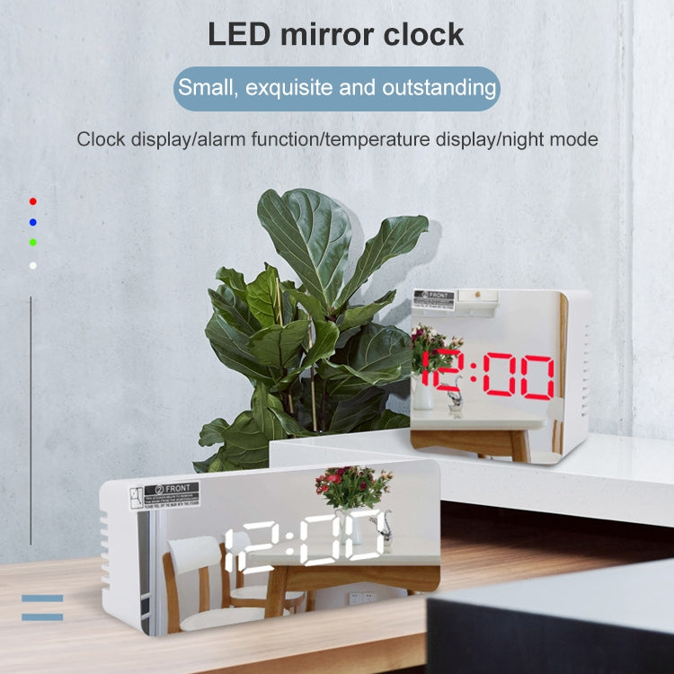 TS-S69-R มัลติฟังก์ชั่นนาฬิกาปลุก LED แบตเตอรี่/ปลั๊กชาร์จนาฬิกากระจกแต่งหน้าอเนกประสงค์, TS-S69-G, TS-S69-HW