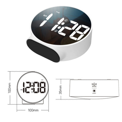 8816 นาฬิกาปลุก LED กระจกทรงกลมแบบ Dual-Purpose, 8816(Black), 8816(White)
