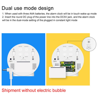 8816 นาฬิกาปลุก LED กระจกทรงกลมแบบ Dual-Purpose, 8816(Black), 8816(White)