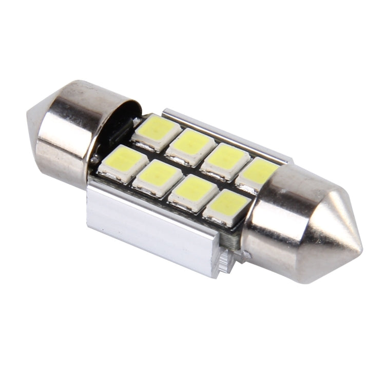 2 ชิ้น 31 มิลลิเมตรพู่ห้อย 3 วัตต์ 300LM แสงสีขาว 8 LED 3528 SMD Canbus โคมไฟอ่านหนังสือรถยนต์ที่ปราศจากข้อผิดพลาด DC 12, 31mm