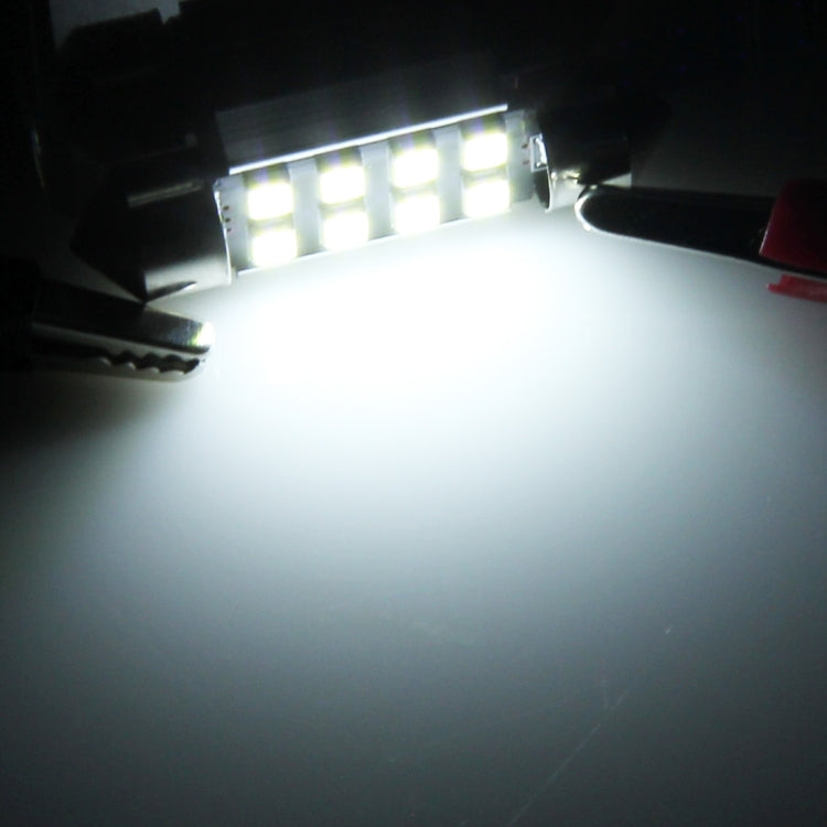 2 ชิ้น 36 มิลลิเมตรพู่ห้อย 3 วัตต์ 300LM แสงสีขาว 8 LED 3528 SMD Canbus โคมไฟอ่านหนังสือรถปราศจากข้อผิดพลาด DC 12, 36mm