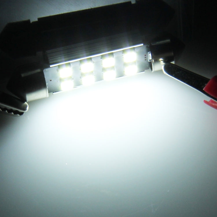 2 ชิ้น 39 มิลลิเมตรพู่ห้อย 3 วัตต์ 300LM แสงสีขาว 8 LED 3528 SMD Canbus โคมไฟอ่านหนังสือรถยนต์ที่ปราศจากข้อผิดพลาด DC 12, 39mm