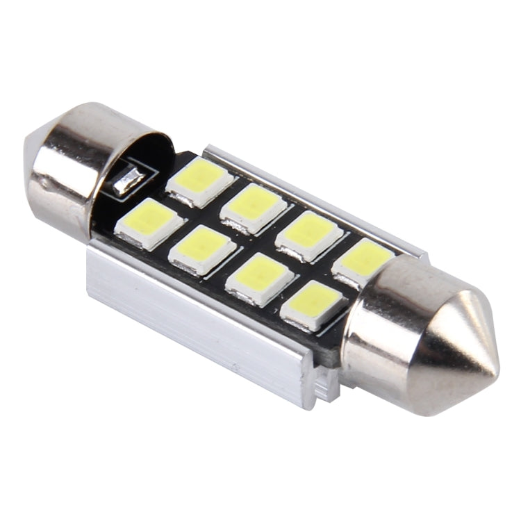 2 ชิ้น 41 มิลลิเมตรพู่ห้อย 3 วัตต์ 300LM แสงสีขาว 8 LED 3528 SMD Canbus โคมไฟอ่านหนังสือรถยนต์ที่ปราศจากข้อผิดพลาด DC 12, 41mm