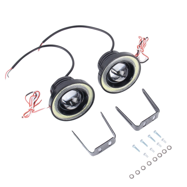 3.5 นิ้ว DC 12V 10W 900LM 7000K รถแองเจิลตาไฟตัดหมอก Foglight (แสงสีขาว + แสงสีขาว), 3.5 inch