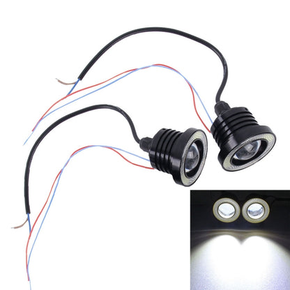 2 ชิ้น 2.5 นิ้ว DC12-24V 10W 900LM 6500K รถแองเจิลตาไฟตัดหมอก Foglight ความยาวสายเคเบิล: 20 ซม. (แสงสีขาว + แสงสีขาว), 2.5 inch 10W 900LM/6500K  White+White