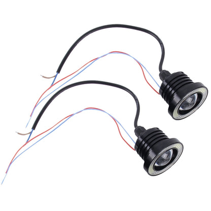 2 ชิ้น 2.5 นิ้ว DC12-24V 10W 900LM 6500K รถแองเจิลตาไฟตัดหมอก Foglight ความยาวสายเคเบิล: 20 ซม. (แสงสีขาว + แสงสีขาว), 2.5 inch 10W 900LM/6500K  White+White